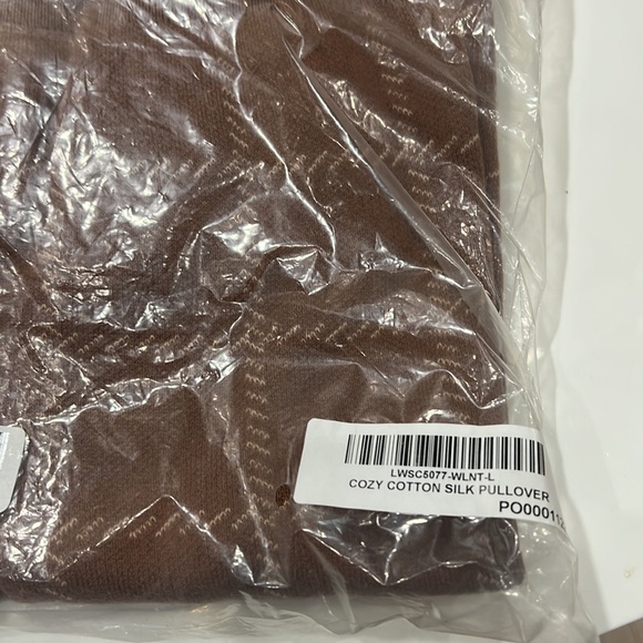 NWT Lunya Cozy cotton silk pullover sweater humble brown walnut size S M L - Picture 5 of 6